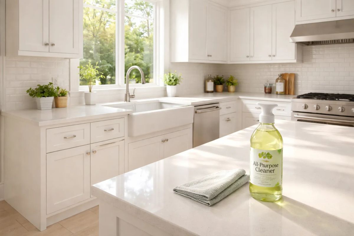 Pristine and Polished cleaner refreshing a bright Bend home